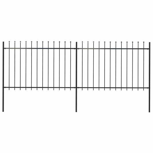 vidaXL Κάγκελα Περίφραξης με Λόγχες Μαύρα 3,4 x 1,2 μ. από Χάλυβα