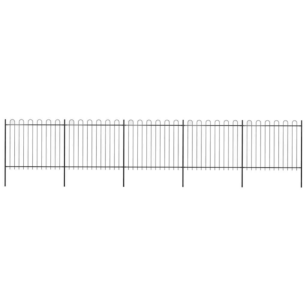 vidaXL Φράχτης Κήπου με Κορυφή από Ατσάλι 892,5 x 150 εκ. Μαύρος