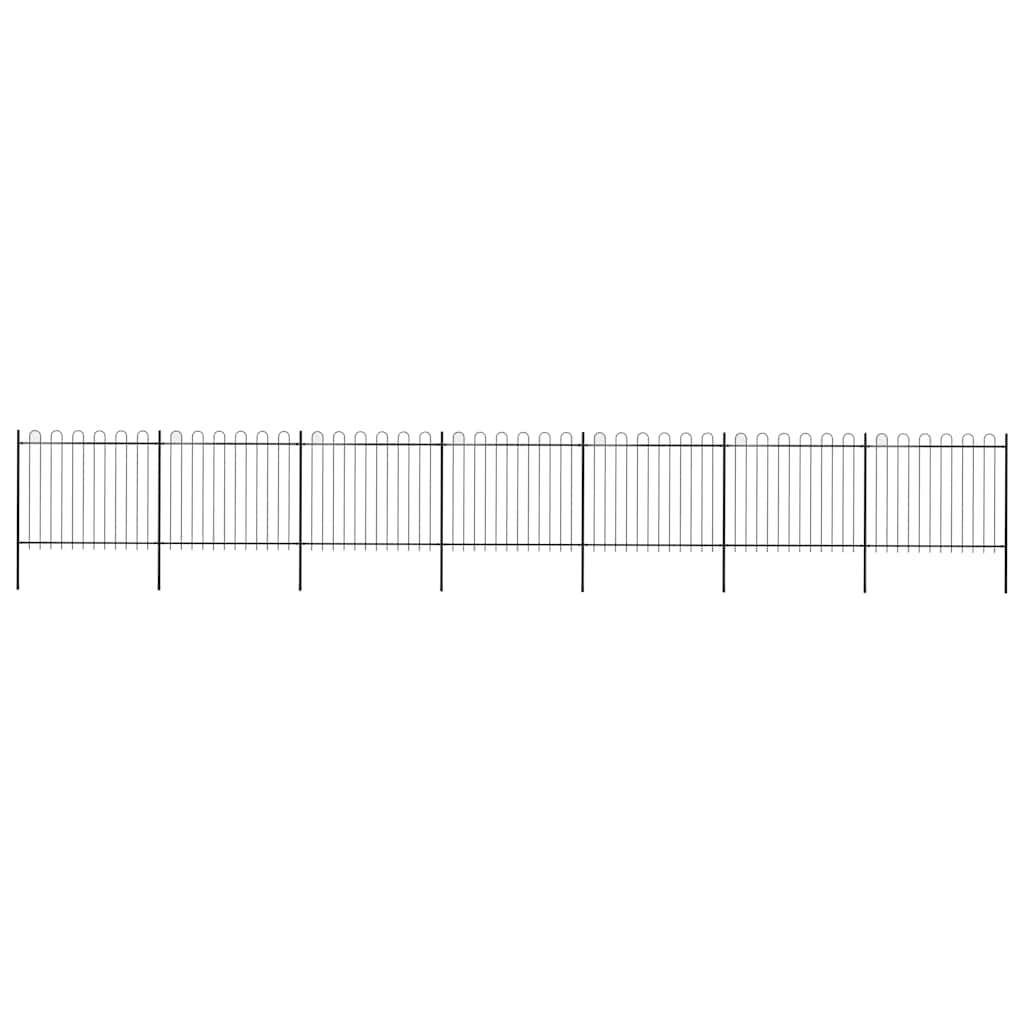 vidaXL Φράχτης Κήπου με Κορυφή από Ατσάλι, Μαύρος 1248 x 150 εκ.