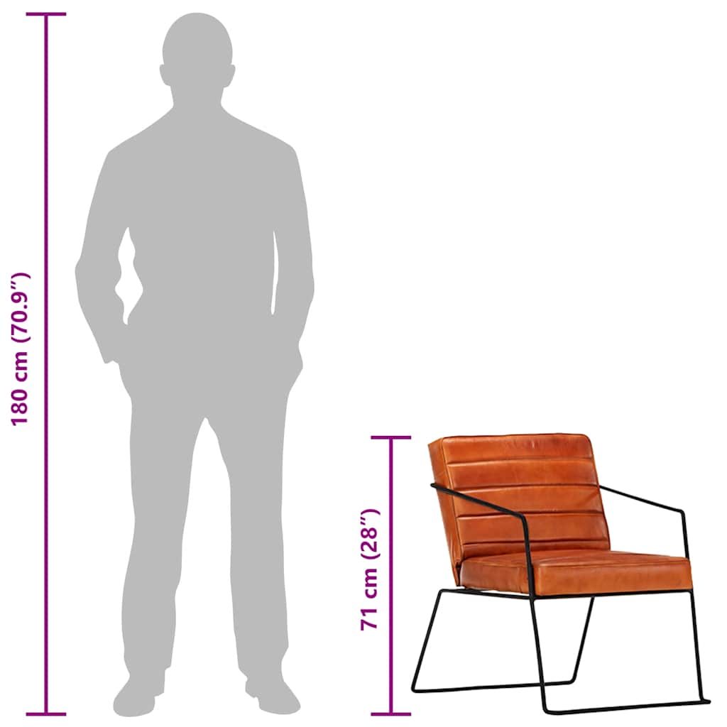 vidaXL Πολυθρόνα Ταμπά από Γνήσιο Δέρμα