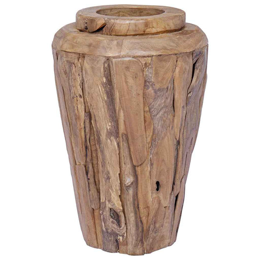 vidaXL Βάζο Διακοσμητικό 40 x 60 εκ. από Μασίφ Ξύλο Teak