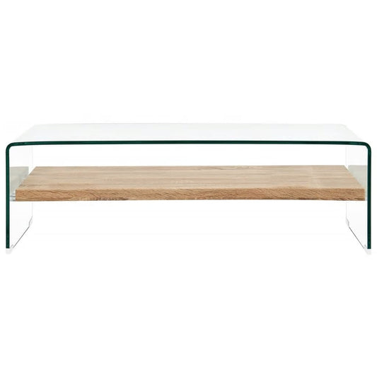 vidaXL Τραπεζάκι Σαλονιού Διάφανο 98 x 45 x 31 εκ. από Ψημένο Γυαλί
