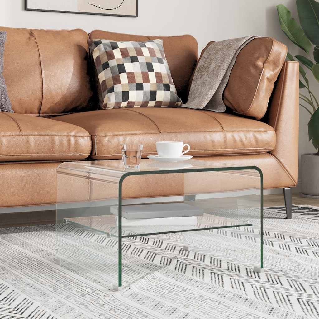 vidaXL Τραπεζάκι Σαλονιού Διάφανο 50 x 45 x 33 εκ. από Ψημένο Γυαλί