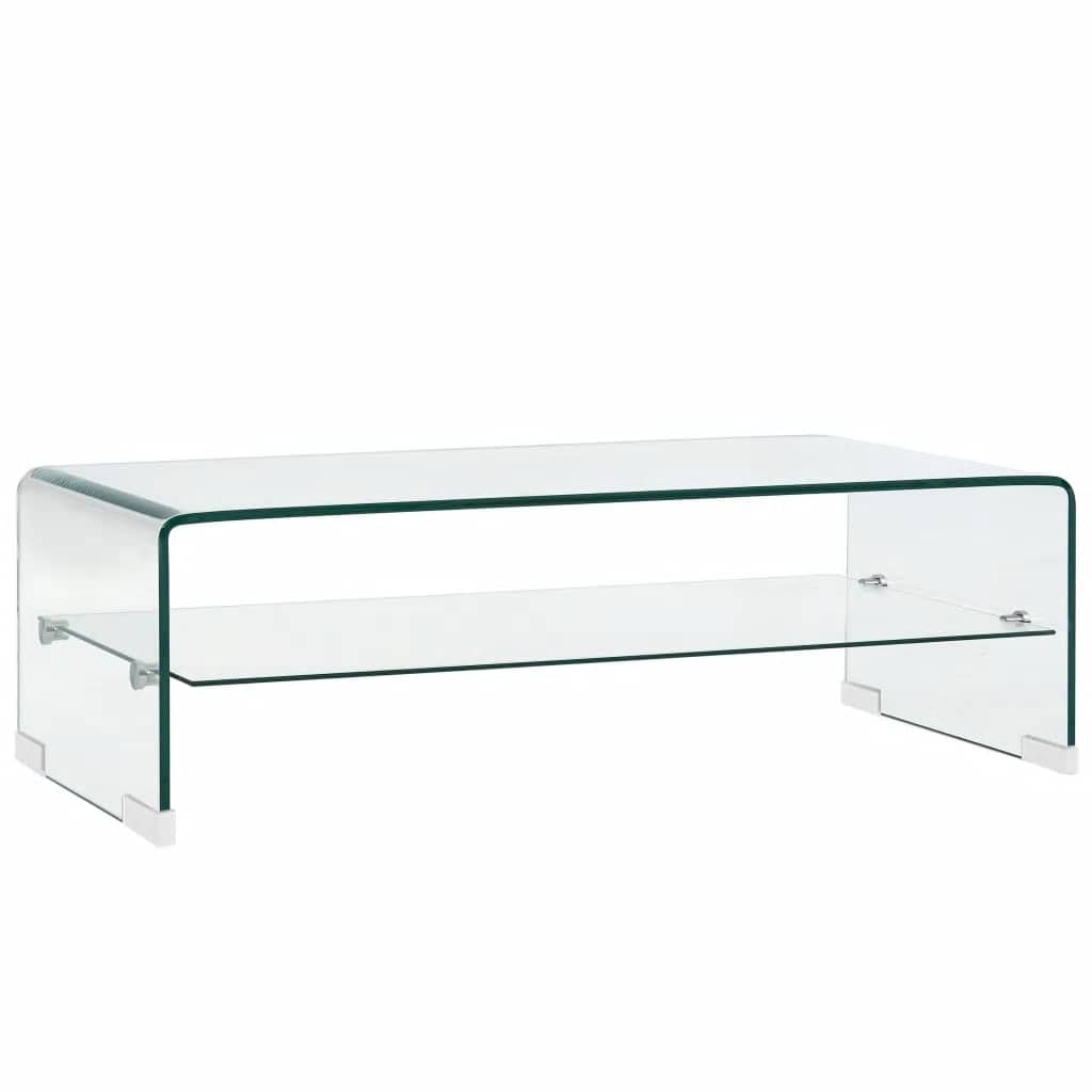 vidaXL Τραπεζάκι Σαλονιού Διάφανο 98 x 45 x 31 εκ. από Ψημένο Γυαλί
