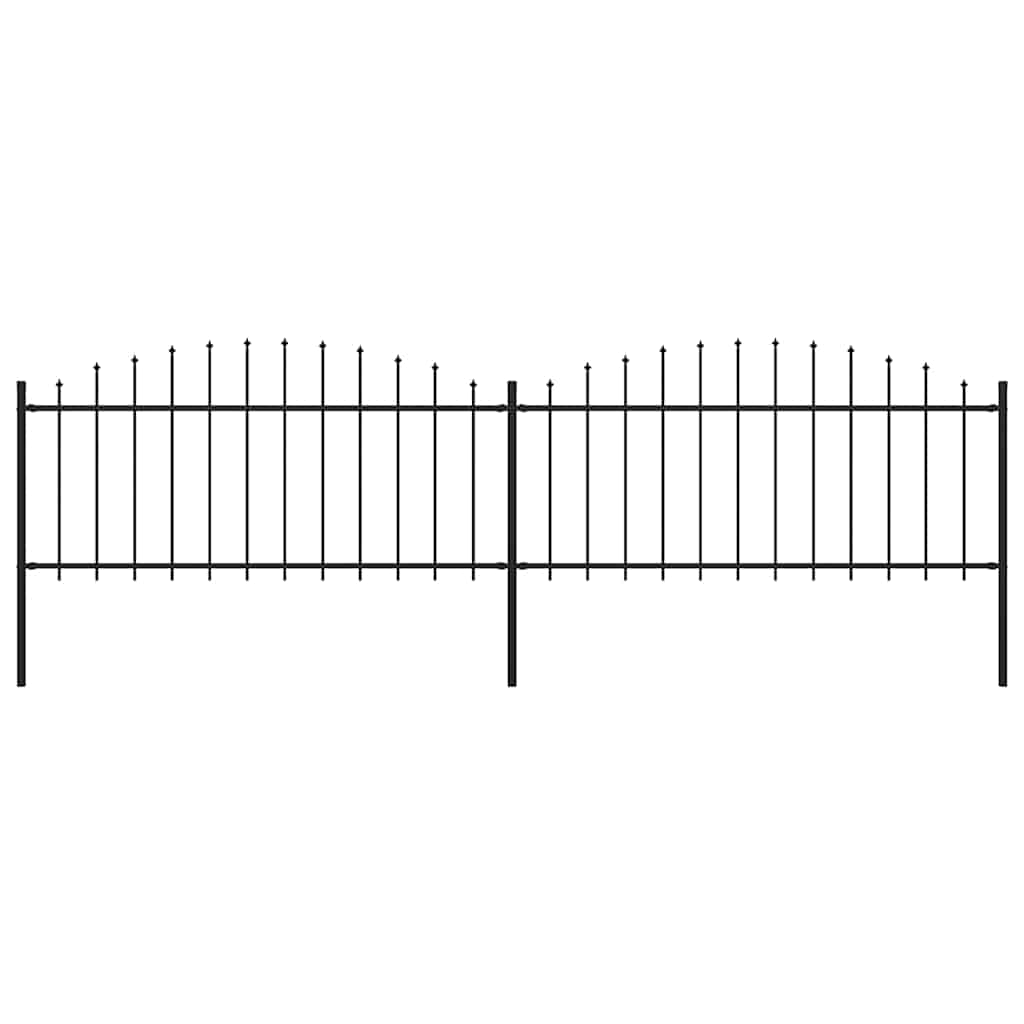 vidaXL Κάγκελα Περίφραξης με Λόγχες Μαύρα (0,5-0,75) x 3,4 μ. Ατσάλινα