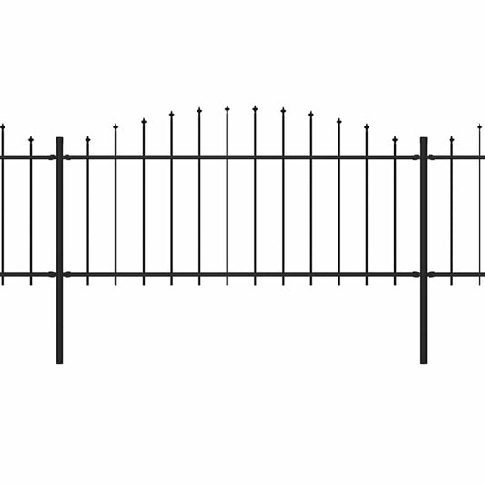 vidaXL Κάγκελα Περίφραξης με Λόγχες Μαύρα (0,5-0,75) x 3,4 μ. Ατσάλινα