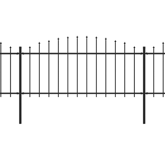 vidaXL Κάγκελα Περίφραξης με Λόγχες Μαύρα (0,5-0,75) x 6,8 μ. Ατσάλινα