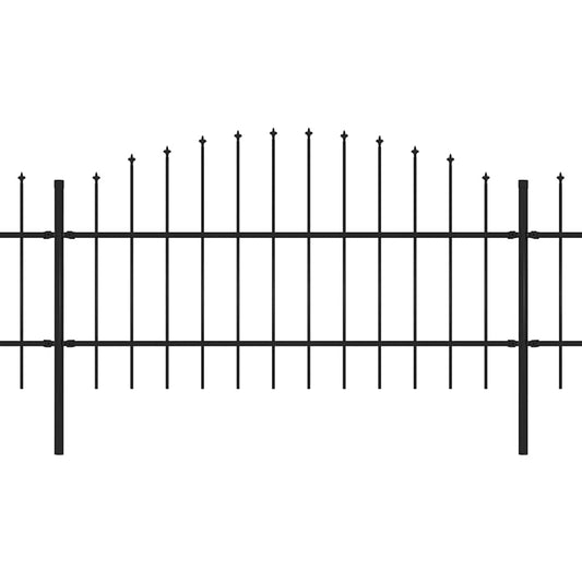 vidaXL Φράχτης Κήπου με Κορυφή Δόρυ από Ατσάλι 892,5 x 100 εκ. Μαύρος