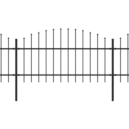 vidaXL Κάγκελα Περίφραξης με Λόγχες Μαύρα (1-1,25) x 6,8 μ. Ατσάλινα