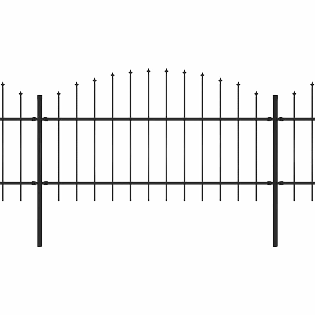 vidaXL Κάγκελα Περίφραξης με Λόγχες Μαύρα (1-1,25) x 13,6 μ. Ατσάλινα
