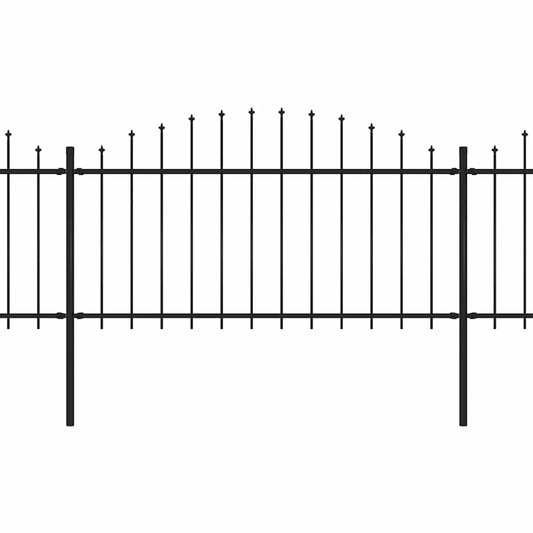 vidaXL Φράχτης Κήπου με Κορυφή Δόρυ από Ατσάλι 1603,5 x 150 εκ. Μαύρος