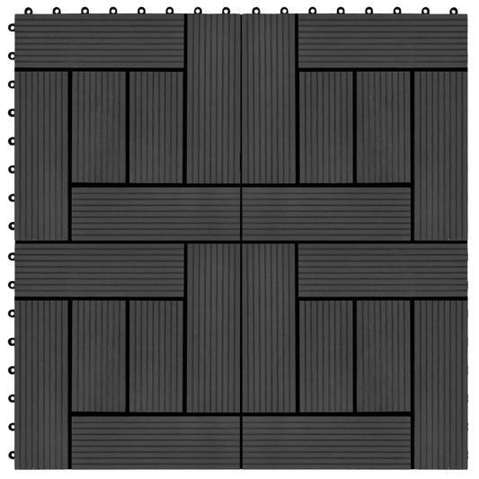 vidaXL Πλακάκια Deck 22 τεμ. Μαύρα 30 x 30 εκ. 2 μ² από WPC