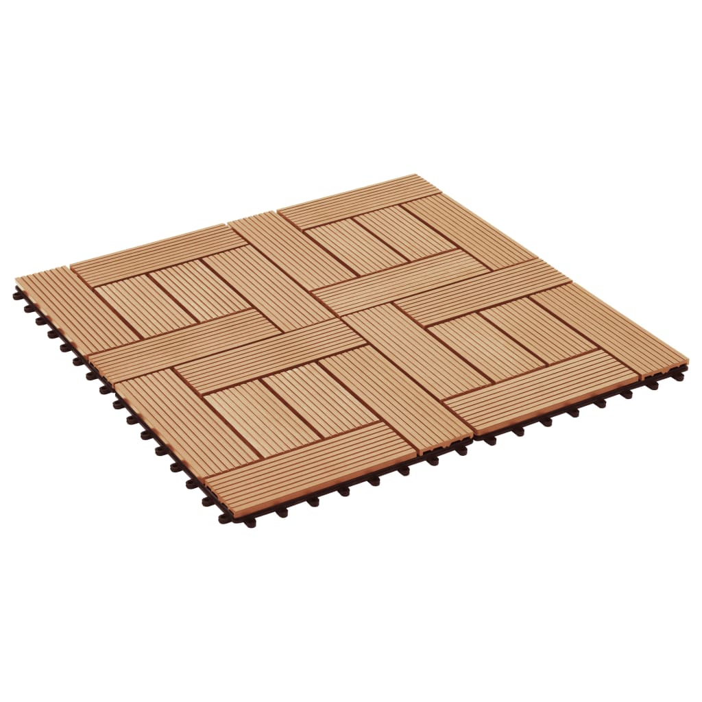 vidaXL Πλακάκια Deck 22 τεμ. Χρώμα Teak 30 x 30 εκ. 2 μ² από WPC