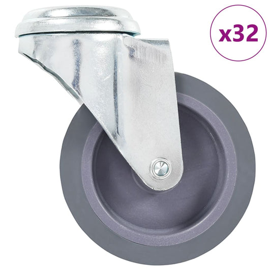 vidaXL Ρόδες Περιστρεφόμενες Βιδωτές 32 τεμ. 75 χιλ.