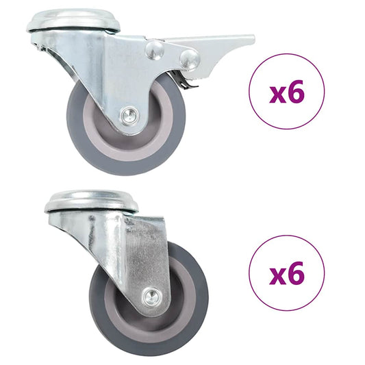 vidaXL Ρόδες Περιστρεφόμενες Βιδωτές 12 τεμ. 50 χιλ.