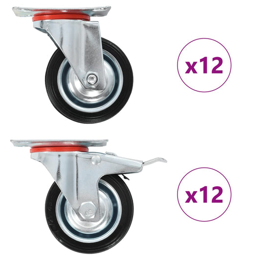vidaXL Ρόδες Περιστρεφόμενες 24 τεμ. 75 χιλ.