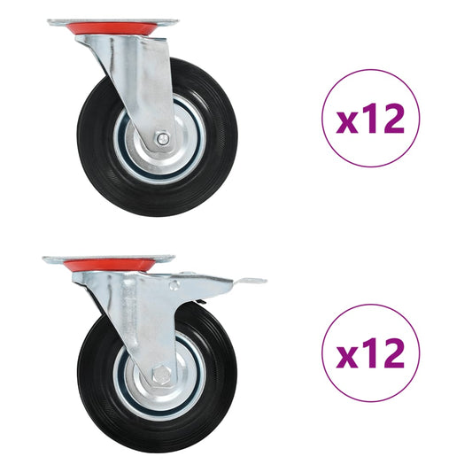 vidaXL Ρόδες Περιστρεφόμενες 24 τεμ. 125 χιλ.