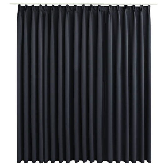 vidaXL Κουρτίνα Συσκότισης με Γάντζους Μαύρη 290 x 245 εκ.