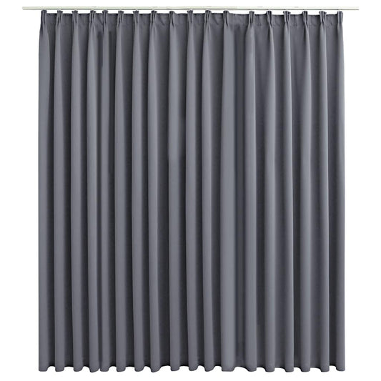 vidaXL Κουρτίνα Συσκότισης με Γάντζους Γκρι 290 x 245 εκ.