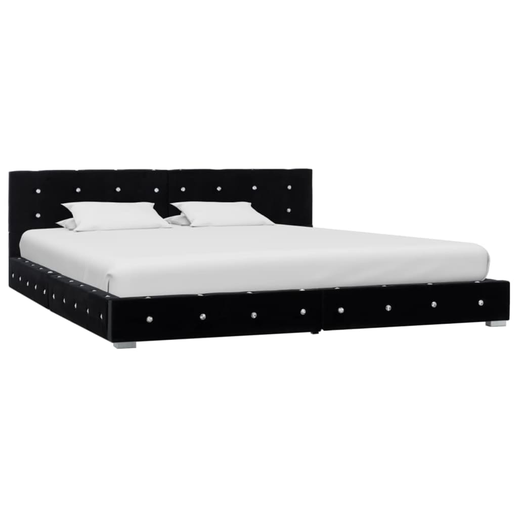 vidaXL Κρεβάτι Μαύρο 180 x 200 εκ. Βελούδινο με Στρώμα Αφρού Μνήμης
