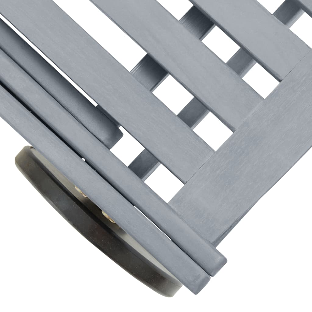 vidaXL Ξαπλώστρα Κήπου Γκρι από Μασίφ Ξύλο Ακακίας