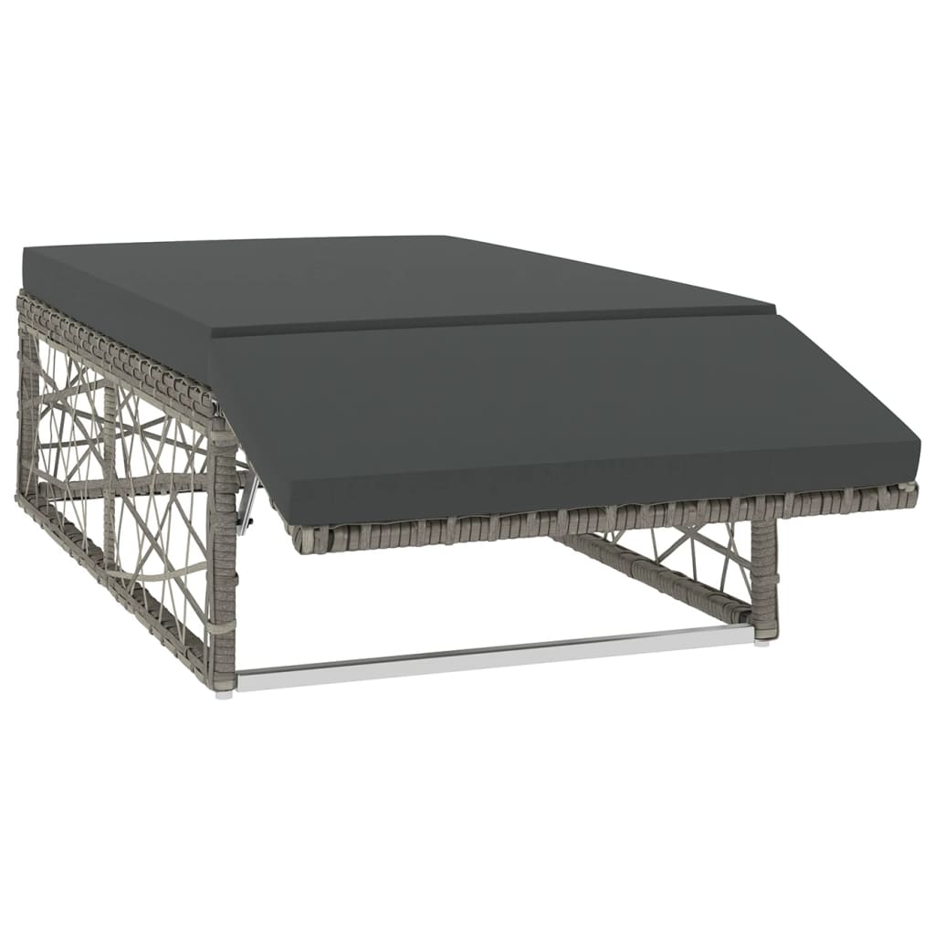 vidaXL Σετ Καναπέ Κήπου 2 τεμ. Γκρι από Συνθετικό Ρατάν με Μαξιλάρια