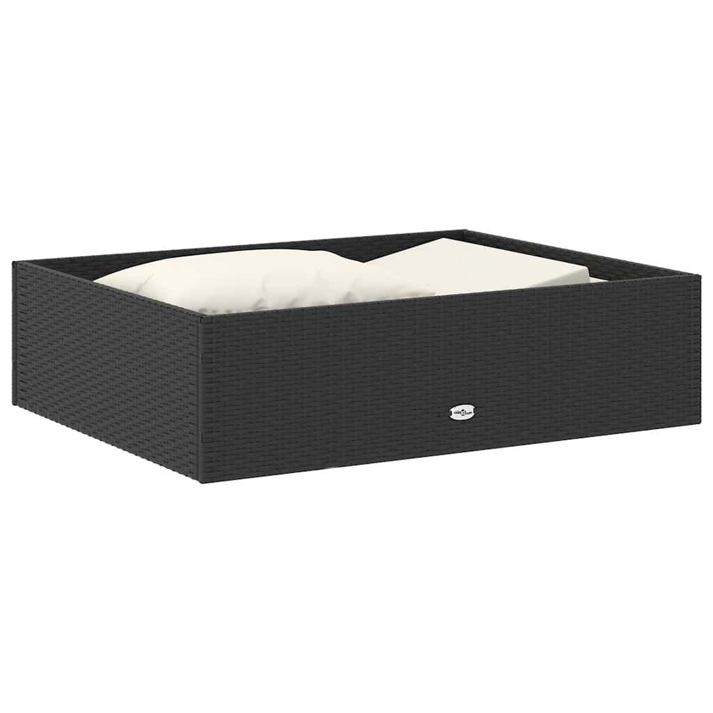 vidaXL Σετ Καναπέ Κήπου 2 τεμ. Μαύρο από Συνθετικό Ρατάν με Μαξιλάρια