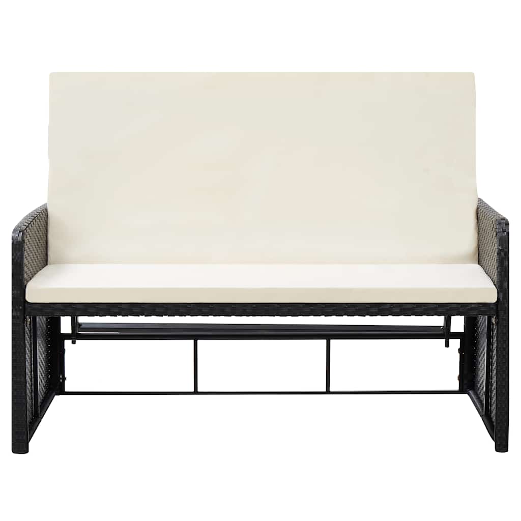 vidaXL Σετ Καναπέ Κήπου 2 τεμ. Μαύρο από Συνθετικό Ρατάν με Μαξιλάρια