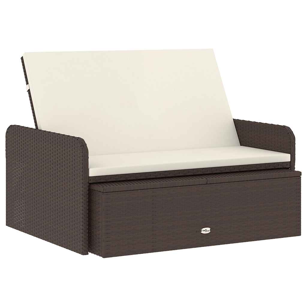 vidaXL Σετ Καναπέ Κήπου 2 τεμ. Καφέ από Συνθετικό Ρατάν με Μαξιλάρια