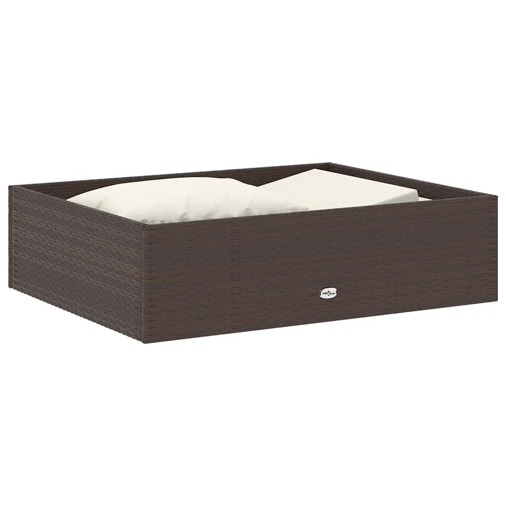 vidaXL Σετ Καναπέ Κήπου 2 τεμ. Καφέ από Συνθετικό Ρατάν με Μαξιλάρια