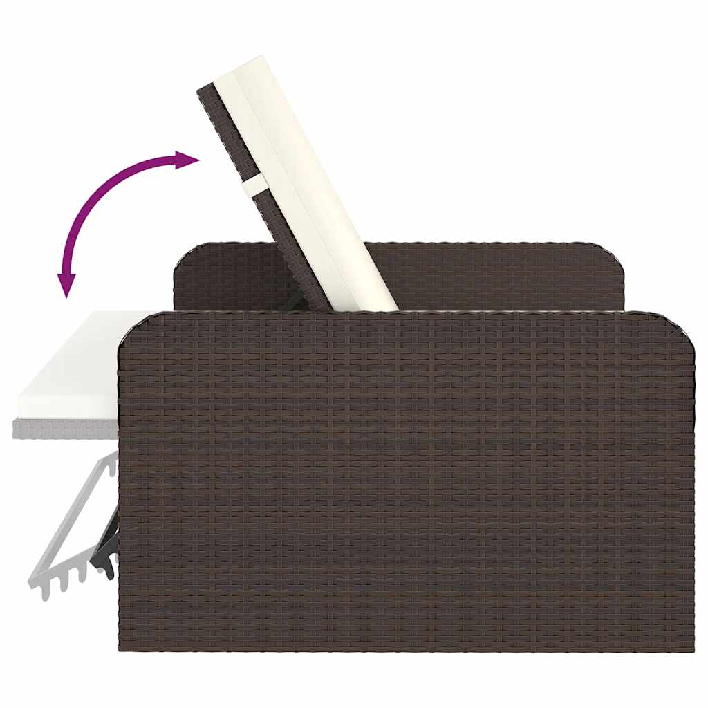 vidaXL Σετ Καναπέ Κήπου 2 τεμ. Καφέ από Συνθετικό Ρατάν με Μαξιλάρια