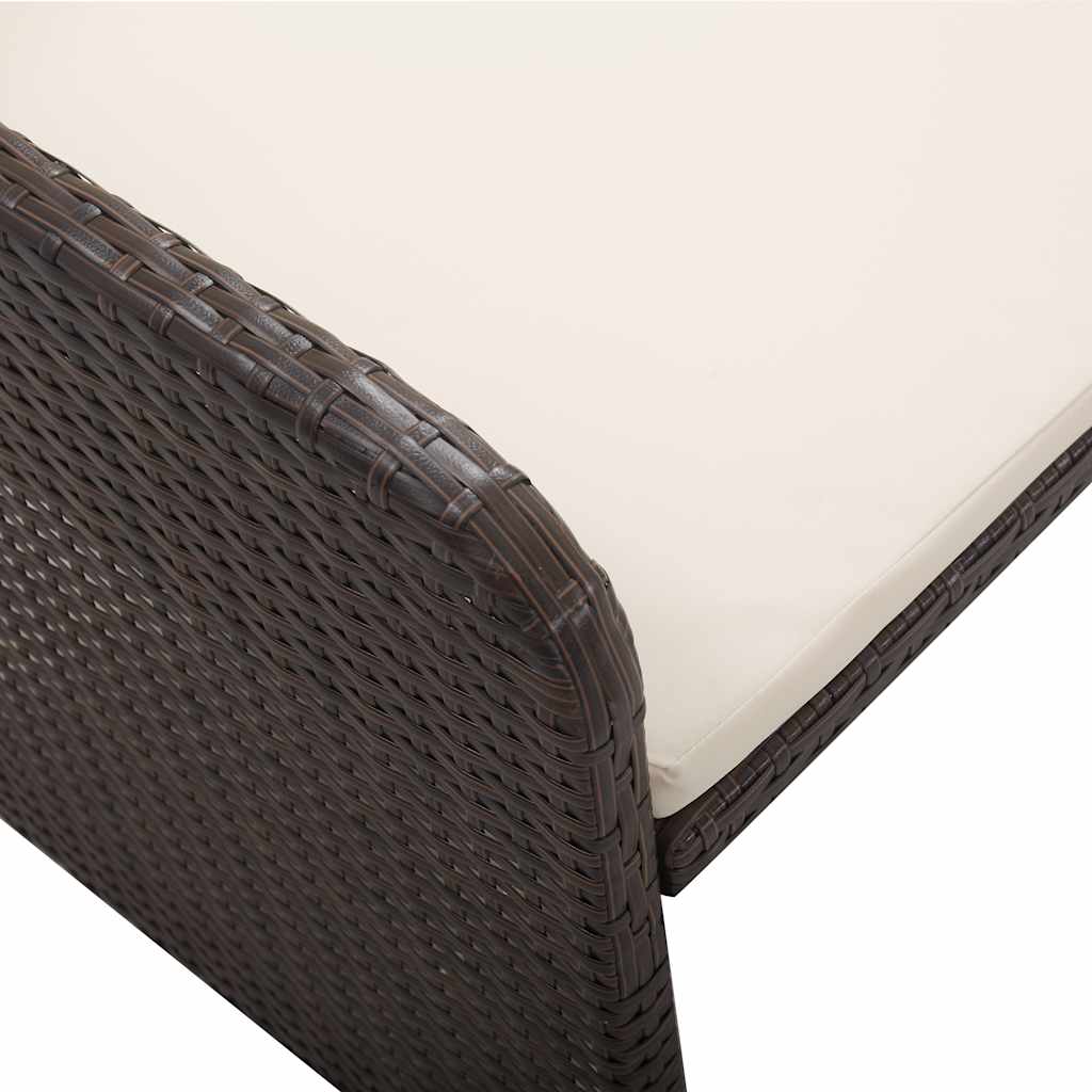 vidaXL Σετ Καναπέ Κήπου 2 τεμ. Καφέ από Συνθετικό Ρατάν με Μαξιλάρια