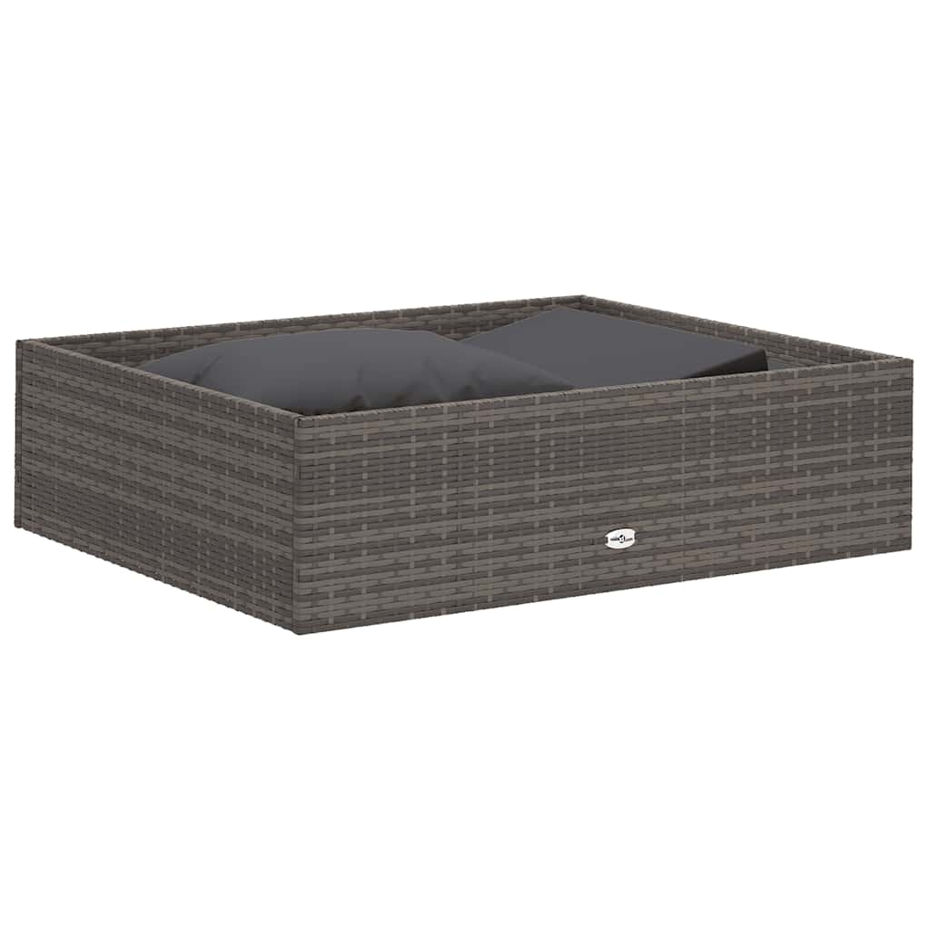 vidaXL Σετ Καναπέ Κήπου 2 τεμ. Γκρι από Συνθετικό Ρατάν με Μαξιλάρια