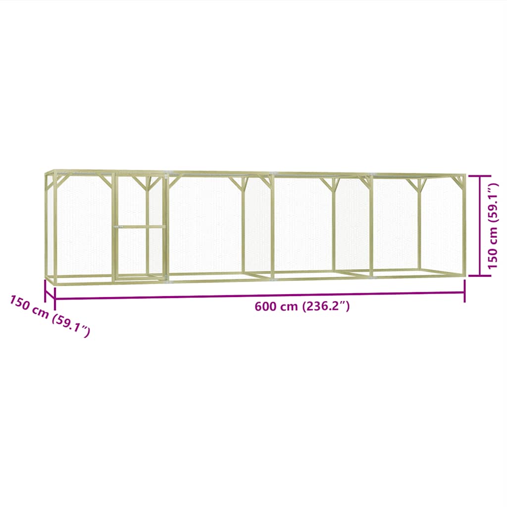vidaXL Κοτέτσι 1,5 x 6 x 1,5 μ. από Εμποτισμένο Ξύλο Πεύκου