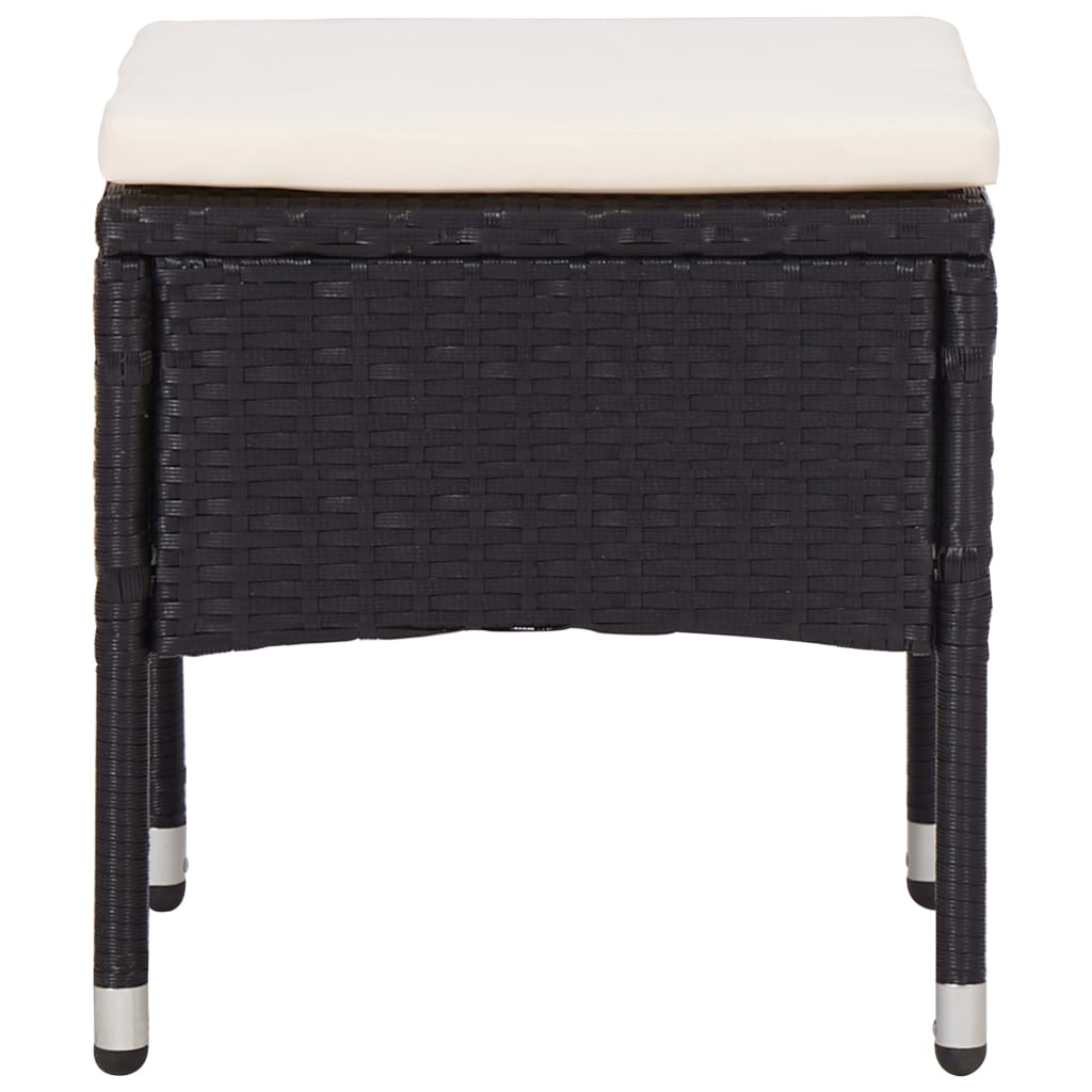 vidaXL Σετ Τραπεζαρίας Εξ. Χώρου 5 τεμ. Μαύρο Συνθ. Ρατάν/Ξύλο Ακακίας