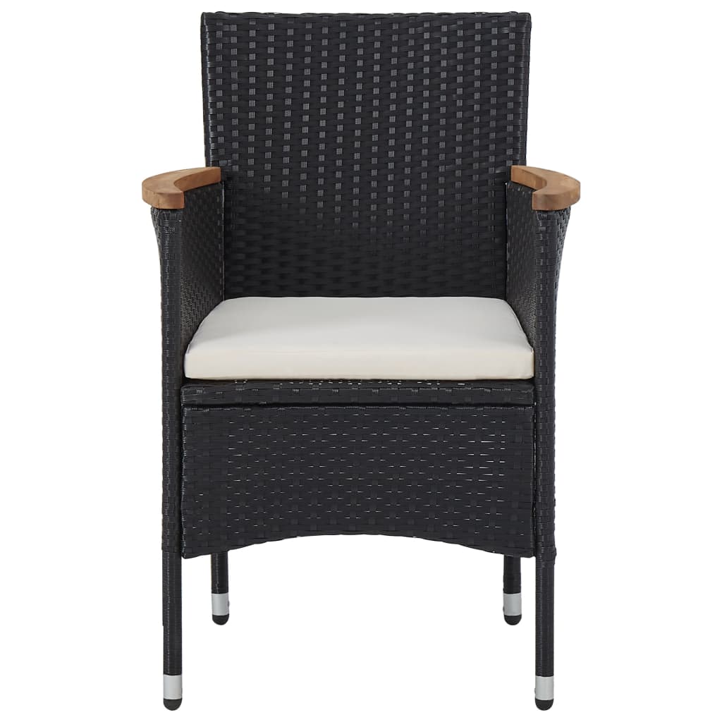 vidaXL Σετ Τραπεζαρίας Εξ. Χώρου 5 τεμ. Μαύρο Συνθ. Ρατάν/Ξύλο Ακακίας