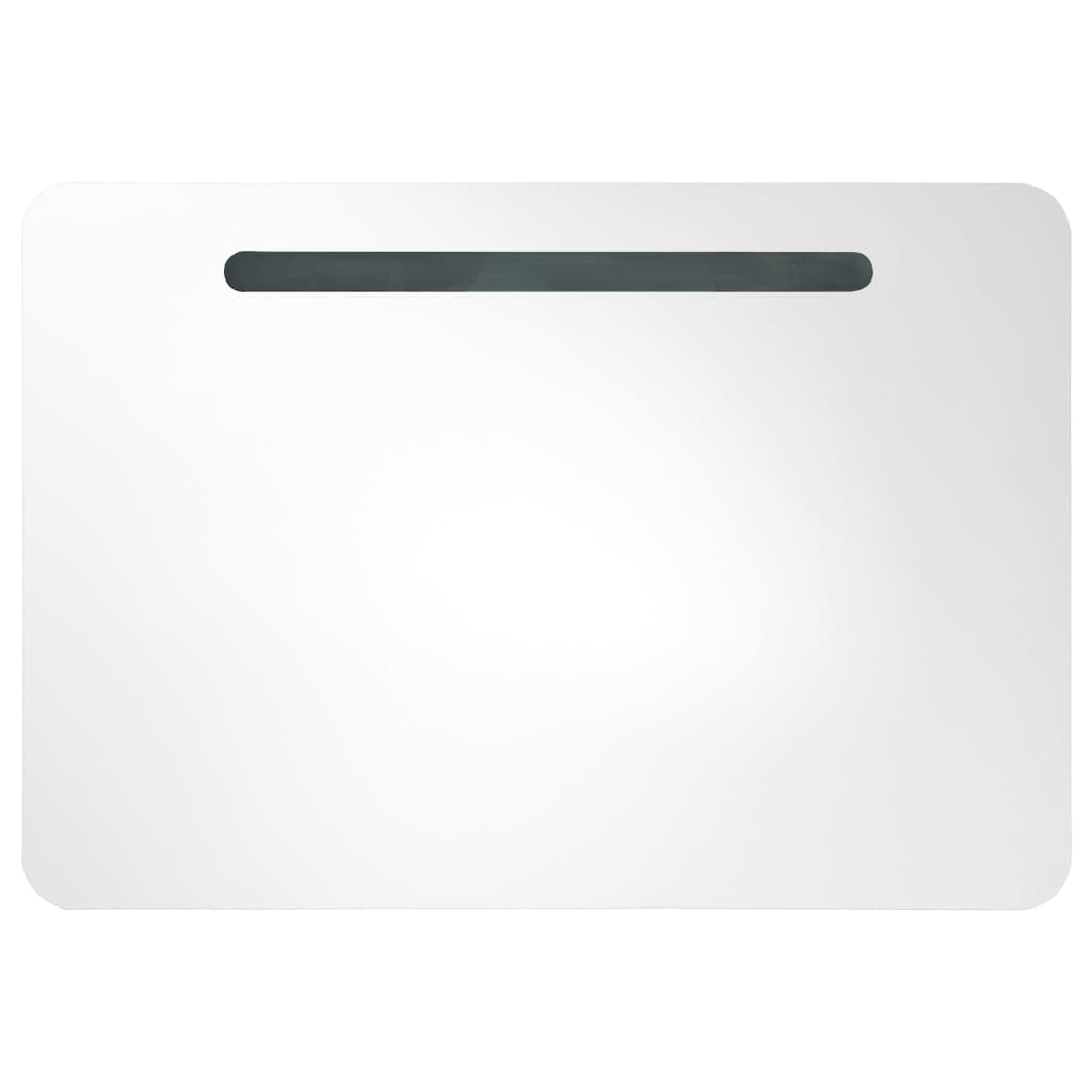 vidaXL Ντουλάπι Μπάνιου με Καθρέφτη και Φωτισμό LED 80 x 9,5 x 55 εκ.