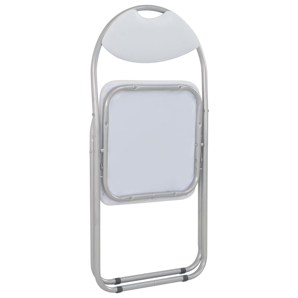 vidaXL Καρέκλες Τραπεζαρίας Πτυσσόμενες 4 τεμ. Λευκές Συνθετικό Δέρμα