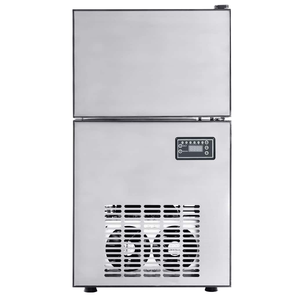 vidaXL Μηχάνημα πάγου σε κύβους με πόρτα Ασημί 43 x 40 x 71 εκ.