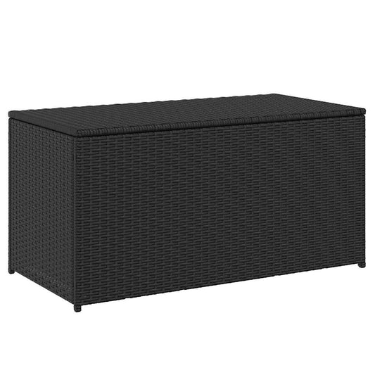 vidaXL Κουτί Αποθήκευσης Κήπου Μαύρο 100x50x50 εκ. από Συνθετικό Ρατάν