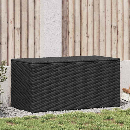 vidaXL Κουτί Αποθήκευσης Κήπου Μαύρο 100x50x50 εκ. από Συνθετικό Ρατάν