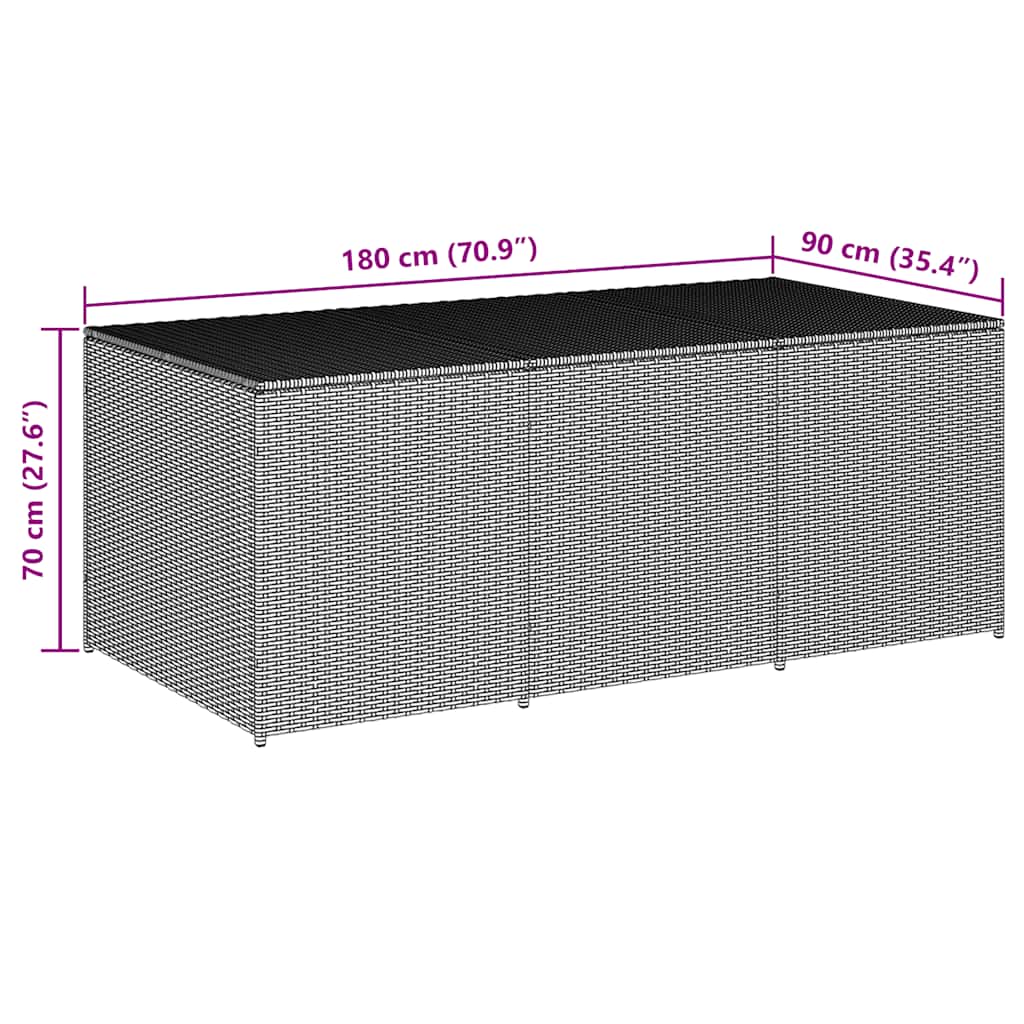 vidaXL Κουτί Αποθήκευσης Κήπου Καφέ 180x90x70 εκ. από Συνθετικό Ρατάν