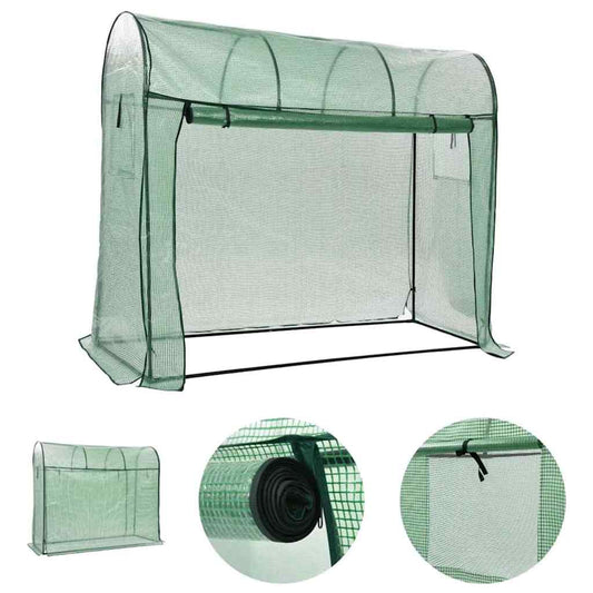 vidaXL Θερμοκήπιο με Πόρτα με Φερμουάρ 200 x 80 x 170 εκ.
