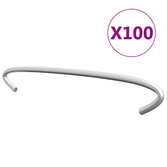 vidaXL Γάντζοι Συρματοκιβωτίου 100 τεμ. 15 εκ. από Γαλβανισμένο Ατσάλι