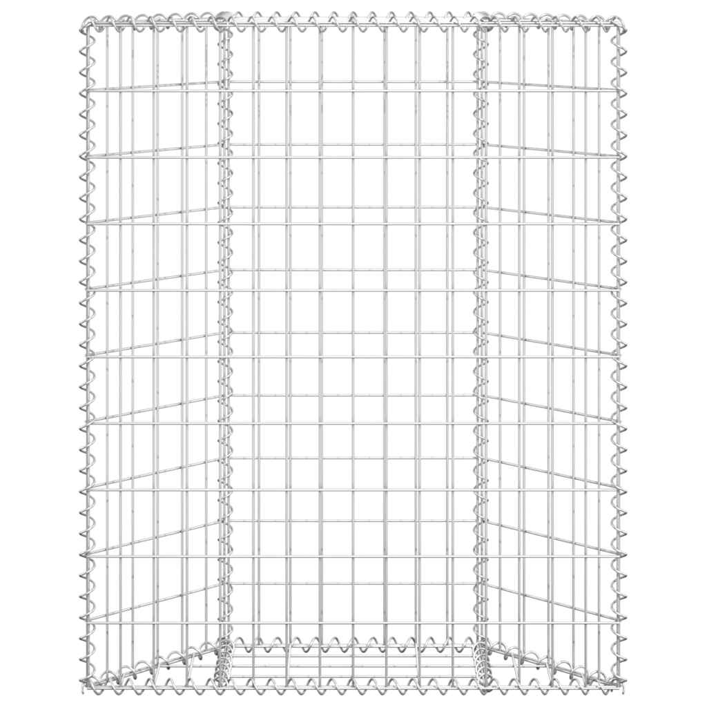 vidaXL Συρματοκιβώτιο-Γλάστρα Υπερ. Τραπέζιο 80x20x100εκ Γαλβ. Χάλυβας