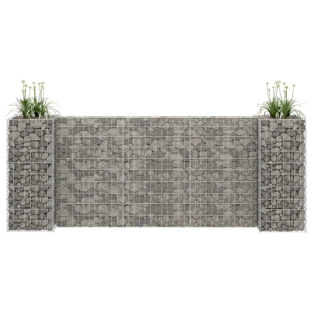vidaXL Συρματοκιβώτιο Γλάστρα Σχήμα «Η» 260x40x100 εκ. Ατσάλινο Σύρμα
