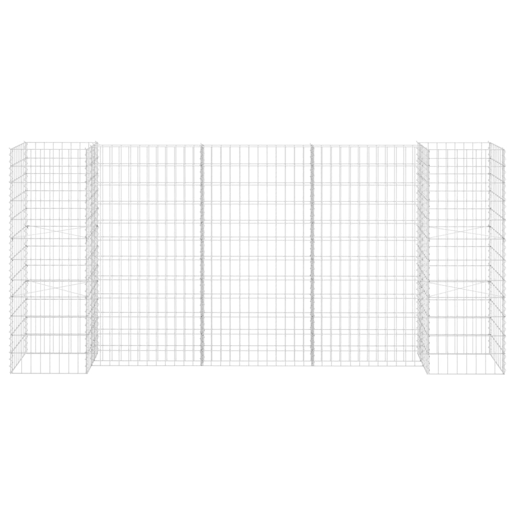 vidaXL Συρματοκιβώτιο Γλάστρα Σχήμα «Η» 260x40x120 εκ. Ατσάλινο Σύρμα