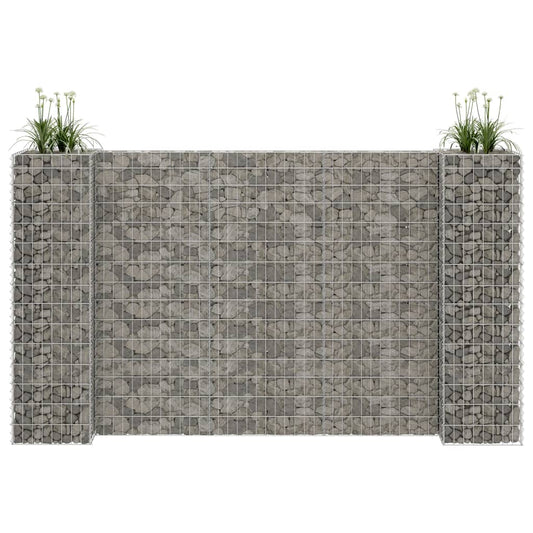 vidaXL Συρματοκιβώτιο Γλάστρα Σχήμα «Η» 260x40x150 εκ. Ατσάλινο Σύρμα