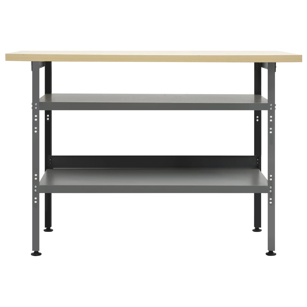 vidaXL Πάγκος Εργασίας Γκρι 120 x 60 x 85 εκ. Ατσάλινος