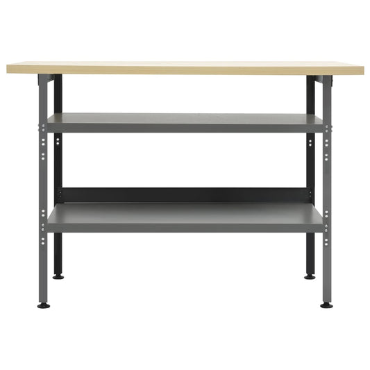 vidaXL Πάγκος Εργασίας Γκρι 120 x 60 x 85 εκ. Ατσάλινος